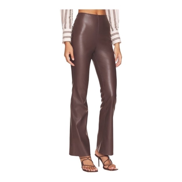 AFRM x Revolve Vegan Leather Pant Alyssa Pant Baby Boot High Waist Pull On XS - Picture 2 of 11